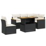 6-teiliges Gartensofa-Set und schwarze synthetische Rattankissen von , Gartensets - Ref: Foro24-3273079, Preis: 390,90 €, Rab...