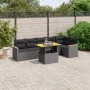 7-piece garden dining set and black synthetic rattan cushions by , Garden sets - Ref: Foro24-3273085, Price: 489,32 €, Discou...