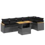 7-teiliges Garten-Essset und schwarze Kissen aus synthetischem Rattan von , Gartensets - Ref: Foro24-3273085, Preis: 478,72 €...