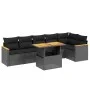 Set de comedor de jardín 7 pzas y cojines ratán sintético negro de , Conjuntos de jardín - Ref: Foro24-3273085, Precio: 488,5...