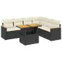7-piece garden dining set and black synthetic rattan cushions by , Garden sets - Ref: Foro24-3273093, Price: 452,52 €, Discou...