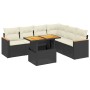 7-teiliges Garten-Essset und schwarze Kissen aus synthetischem Rattan von , Gartensets - Ref: Foro24-3273093, Preis: 422,68 €...