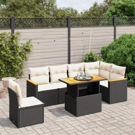 7-piece garden dining set and black synthetic rattan cushions by , Garden sets - Ref: Foro24-3273100, Price: 452,52 €, Discou...