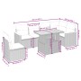 7-piece garden dining set and black synthetic rattan cushions by , Garden sets - Ref: Foro24-3273100, Price: 423,31 €, Discou...