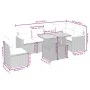 7-piece garden dining set and black synthetic rattan cushions by , Garden sets - Ref: Foro24-3273100, Price: 452,52 €, Discou...