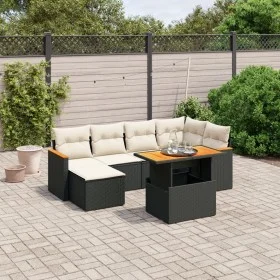 7-teiliges Garten-Essset und schwarze Kissen aus synthetischem Rattan von , Gartensets - Ref: Foro24-3273177, Preis: 440,25 €...