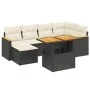 Set de comedor de jardín 7 pzas y cojines ratán sintético negro de , Conjuntos de jardín - Ref: Foro24-3273177, Precio: 439,2...