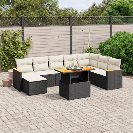 8-piece garden sofa set and black synthetic rattan cushions by , Garden sets - Ref: Foro24-3273212, Price: 533,14 €, Discount: %