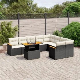 Garden sofa set 10 pieces with black synthetic rattan cushions by , Garden sets - Ref: Foro24-3273233, Price: 614,11 €, Disco...