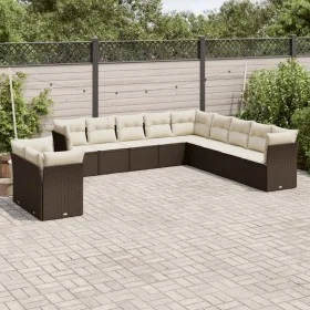 Garden sofa set 11 pieces with brown synthetic rattan cushions by , Garden sets - Ref: Foro24-3249722, Price: 751,30 €, Disco...