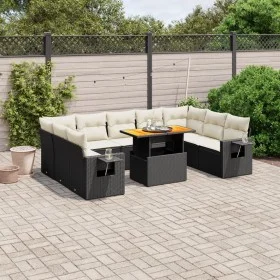 Garden sofa set 10 pieces with black synthetic rattan cushions by , Garden sets - Ref: Foro24-3271896, Price: 618,48 €, Disco...