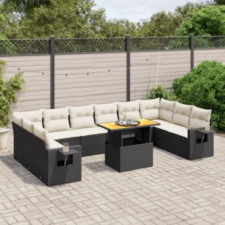 11-piece garden sofa set and black synthetic rattan cushions by , Garden sets - Ref: Foro24-3271924, Price: 683,41 €, Discoun...