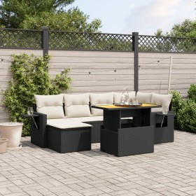 7-piece garden dining set and black synthetic rattan cushions by , Garden sets - Ref: Foro24-3271854, Price: 442,82 €, Discou...