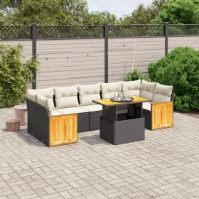 8-piece garden sofa set and black synthetic rattan cushions by , Garden sets - Ref: Foro24-3273870, Price: 536,37 €, Discount: %