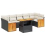 8-piece garden sofa set and black synthetic rattan cushions by , Garden sets - Ref: Foro24-3273870, Price: 501,18 €, Discount: %