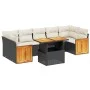 8-piece garden sofa set and black synthetic rattan cushions by , Garden sets - Ref: Foro24-3273870, Price: 536,37 €, Discount: %