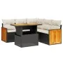 6-teiliges Gartensofa-Set und schwarze synthetische Rattankissen von , Gartensets - Ref: Foro24-3273954, Preis: 410,75 €, Rab...