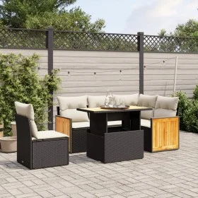 6-piece garden sofa set and black synthetic rattan cushions by , Garden sets - Ref: Foro24-3273961, Price: 410,75 €, Discount: %