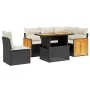 6-piece garden sofa set and black synthetic rattan cushions by , Garden sets - Ref: Foro24-3273961, Price: 410,75 €, Discount: %