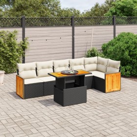 7-piece garden dining set and black synthetic rattan cushions by , Garden sets - Ref: Foro24-3273968, Price: 433,46 €, Discou...