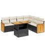7-teiliges Garten-Essset und schwarze Kissen aus synthetischem Rattan von , Gartensets - Ref: Foro24-3273975, Preis: 427,90 €...