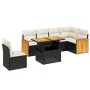 7-piece garden dining set and black synthetic rattan cushions by , Garden sets - Ref: Foro24-3273982, Price: 455,63 €, Discou...