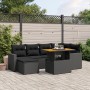 7-piece garden dining set and black synthetic rattan cushions by , Garden sets - Ref: Foro24-3275589, Price: 482,60 €, Discou...