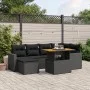 Set de comedor de jardín 7 pzas y cojines ratán sintético negro de , Conjuntos de jardín - Ref: Foro24-3275589, Precio: 483,8...