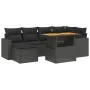 Set de comedor de jardín 7 pzas y cojines ratán sintético negro de , Conjuntos de jardín - Ref: Foro24-3275589, Precio: 483,8...
