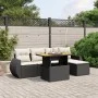 6-piece garden sofa set and black synthetic rattan cushions by , Garden sets - Ref: Foro24-3275807, Price: 402,23 €, Discount: %
