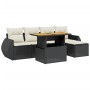 6-teiliges Gartensofa-Set und schwarze synthetische Rattankissen von , Gartensets - Ref: Foro24-3275807, Preis: 392,74 €, Rab...