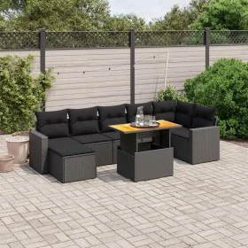 8-piece garden sofa set and black synthetic rattan cushions by , Garden sets - Ref: Foro24-3275596, Price: 550,42 €, Discount: %