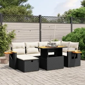 7-piece garden dining set and black synthetic rattan cushions by , Garden sets - Ref: Foro24-3276143, Price: 463,55 €, Discou...