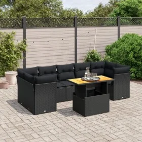 8-piece garden sofa set and black synthetic rattan cushions by , Garden sets - Ref: Foro24-3270698, Price: 576,60 €, Discount: %