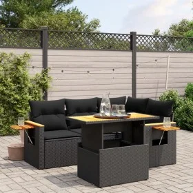 5-teiliges Gartenmöbel-Set und schwarze synthetische Rattankissen von , Gartensets - Ref: Foro24-3273498, Preis: 400,09 €, Ra...