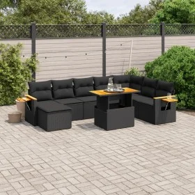 8-piece garden sofa set and black synthetic rattan cushions by , Garden sets - Ref: Foro24-3273631, Price: 555,26 €, Discount: %