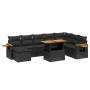 8-teiliges Gartensofa-Set und schwarze synthetische Rattankissen von , Gartensets - Ref: Foro24-3273631, Preis: 542,61 €, Rab...