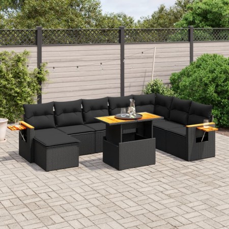 8-piece garden sofa set and black synthetic rattan cushions by , Garden sets - Ref: Foro24-3273652, Price: 603,38 €, Discount: %