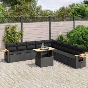 11-piece garden sofa set and black synthetic rattan cushions by , Garden sets - Ref: Foro24-3273701, Price: 762,22 €, Discoun...