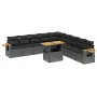 11-piece garden sofa set and black synthetic rattan cushions by , Garden sets - Ref: Foro24-3273701, Price: 762,22 €, Discoun...