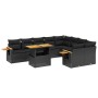 Set de sofás de jardín 10 pzas cojines ratán sintético negro de , Conjuntos de jardín - Ref: Foro24-3273673, Precio: 669,54 €...