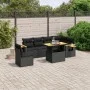7-teiliges Garten-Essset und schwarze Kissen aus synthetischem Rattan von , Gartensets - Ref: Foro24-3273540, Preis: 518,17 €...