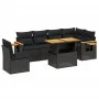 7-teiliges Garten-Essset und schwarze Kissen aus synthetischem Rattan von , Gartensets - Ref: Foro24-3273540, Preis: 518,17 €...