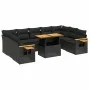Garden sofa set 10 pieces with black synthetic rattan cushions by , Garden sets - Ref: Foro24-3273659, Price: 681,79 €, Disco...