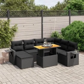 8-teiliges Gartensofa-Set und schwarze synthetische Rattankissen von , Gartensets - Ref: Foro24-3275715, Preis: 563,41 €, Rab...