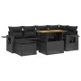 Set de comedor de jardín 7 pzas y cojines ratán sintético negro de , Conjuntos de jardín - Ref: Foro24-3275701, Precio: 496,2...
