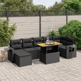 8-piece garden sofa set and black synthetic rattan cushions by , Garden sets - Ref: Foro24-3275708, Price: 563,41 €, Discount: %