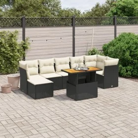 8-teiliges Gartensofa-Set und schwarze synthetische Rattankissen von , Gartensets - Ref: Foro24-3275485, Preis: 498,34 €, Rab...