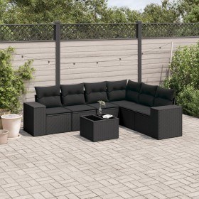 7-piece garden dining set and black synthetic rattan cushions by , Garden sets - Ref: Foro24-3254952, Price: 481,50 €, Discou...