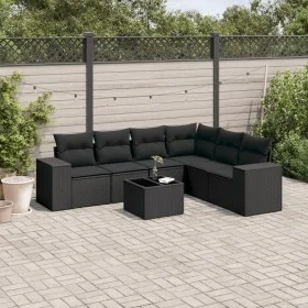 7-piece garden dining set and black synthetic rattan cushions by , Garden sets - Ref: Foro24-3254952, Price: 470,81 €, Discou...